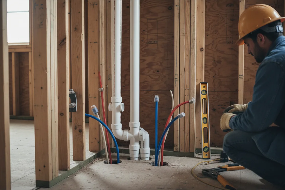 Drain and supply rough-in during Drain Cleaning in Wittensville